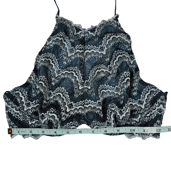 Free People Intimates Lace Halter Bralette With Underwire,  Dark Teal, Medium - Picture 14 of 16